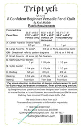 Back of the Triptych Downloadable Pattern by Quilting Renditions