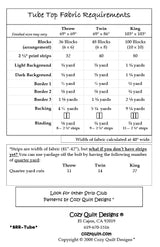 Back of the Tube Top Downloadable Pattern by Cozy Quilt Designs
