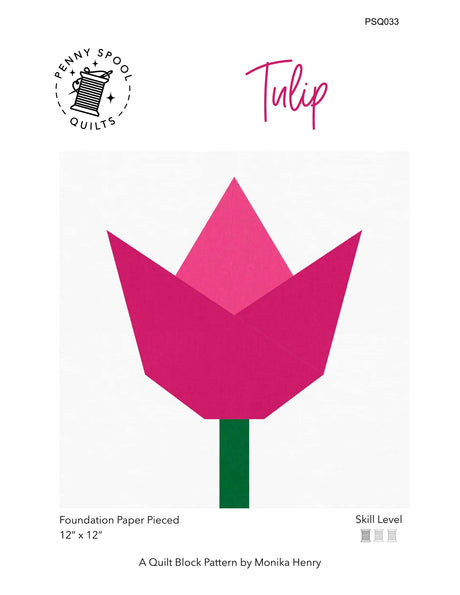 Tulip Quilt Block Downloadable Pattern by Penny Spool Quilts Pattern