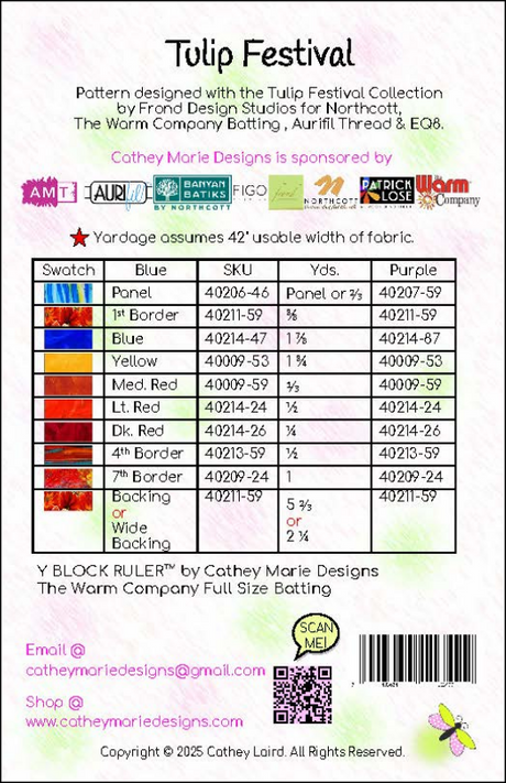 Back of the Tulip Festival Downloadable Pattern by Cathey Marie Designs