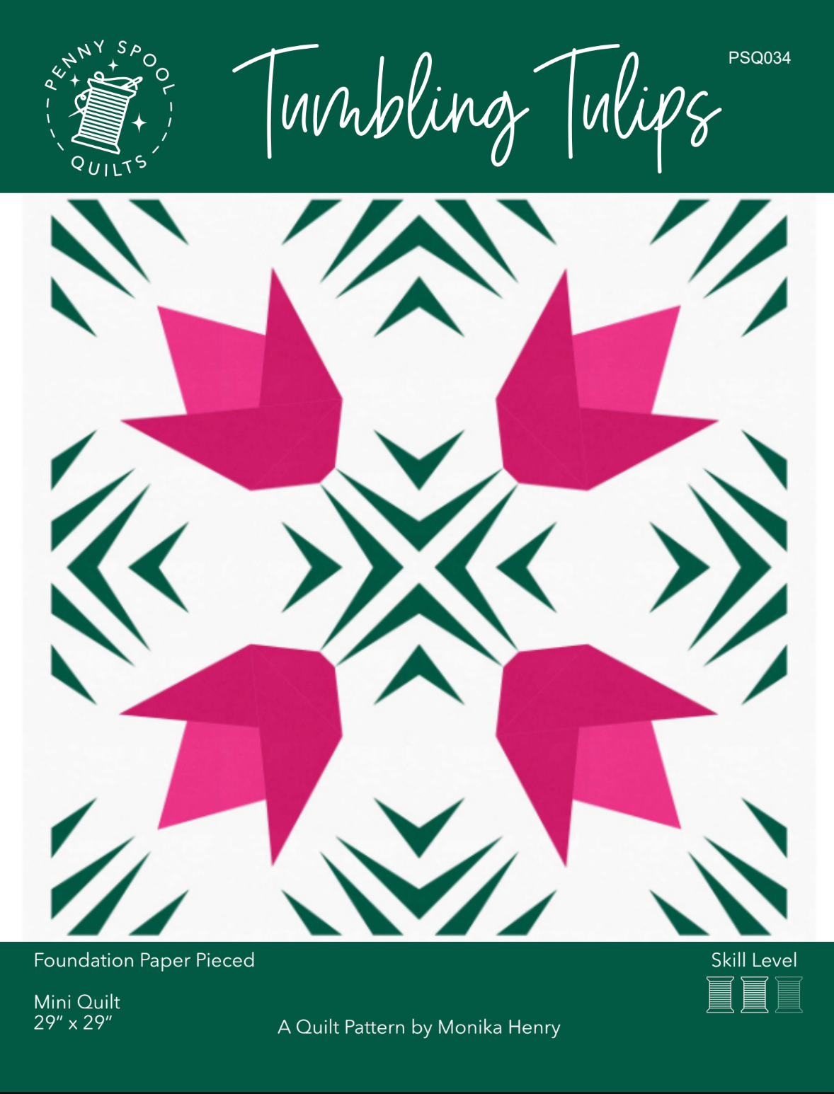 Tumbling Tuplis Downloadable Pattern by Penny Spool Quilts Pattern