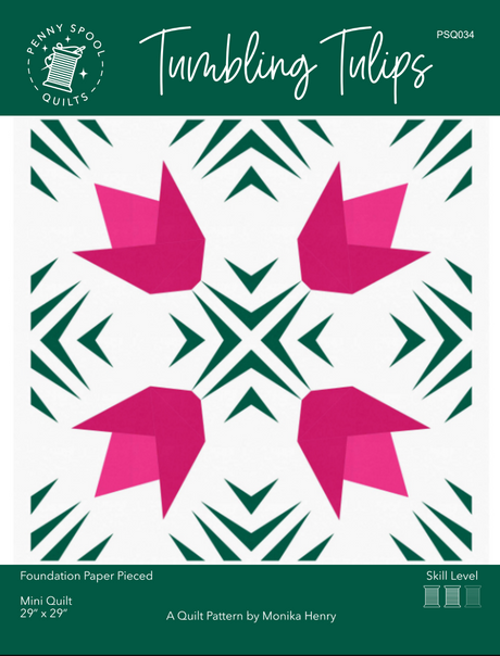 Tumbling Tuplis Downloadable Pattern by Penny Spool Quilts Pattern