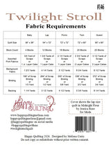Back of the Twilight Stroll Downloadable Pattern By Happy Quilting Melissa Corry