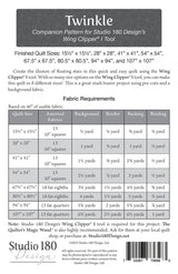 Back of the Twinkle Quilt Pattern by Studio 180 Design