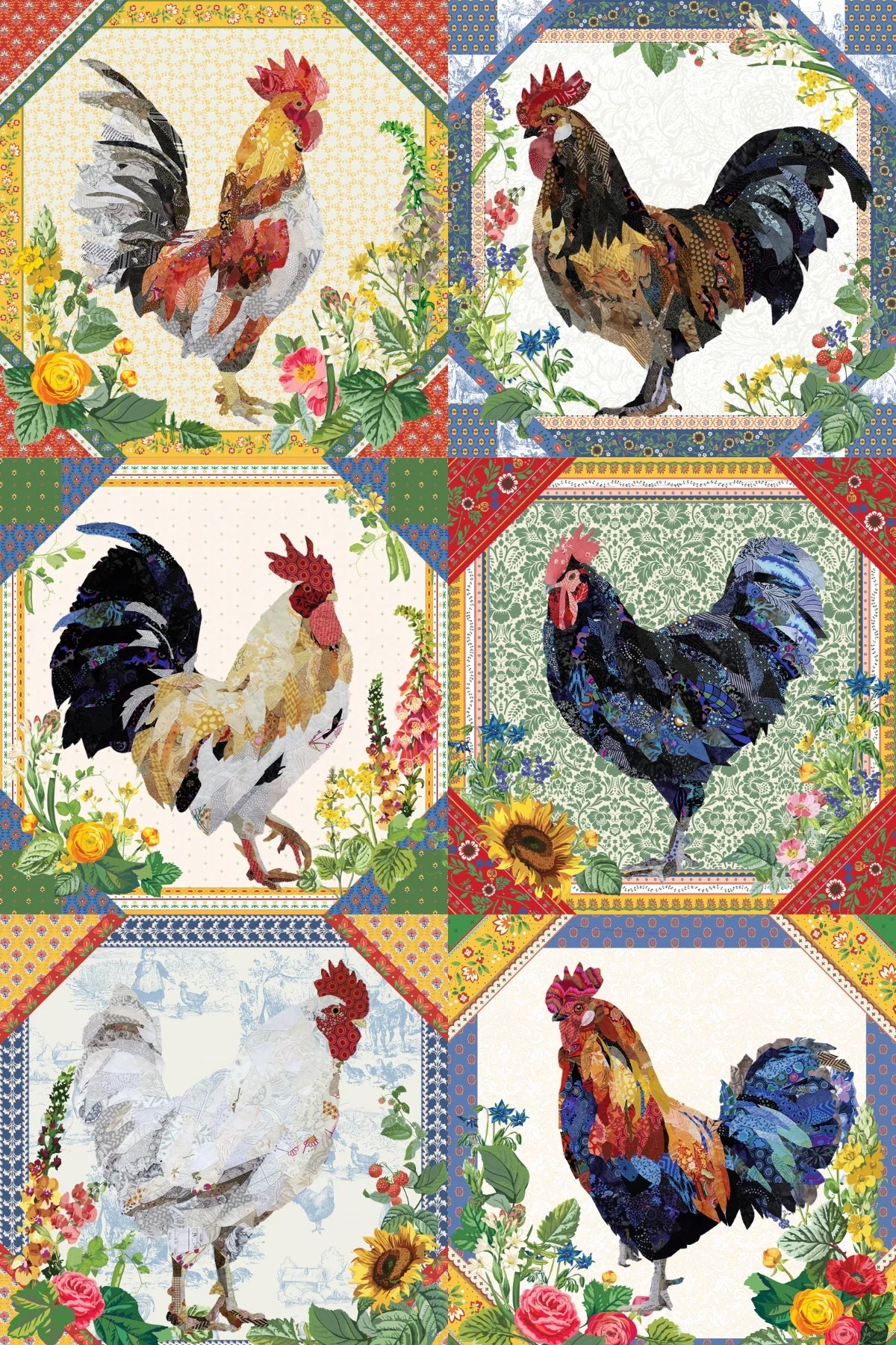 Daisies, Dogs, and Ducks - Quilt Kit - Red Rooster fabrics - 40”x50” quilt - RARE! top - Vintage - Out of Print