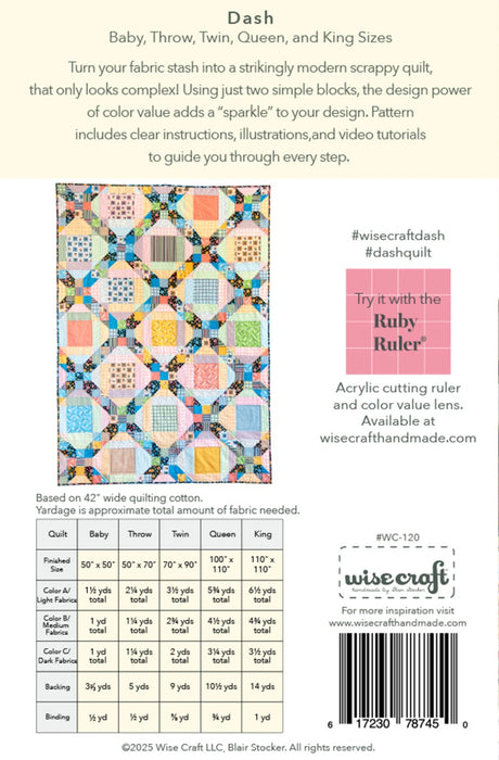 Back of the Dash Quilt Pattern by Wise Craft LLC