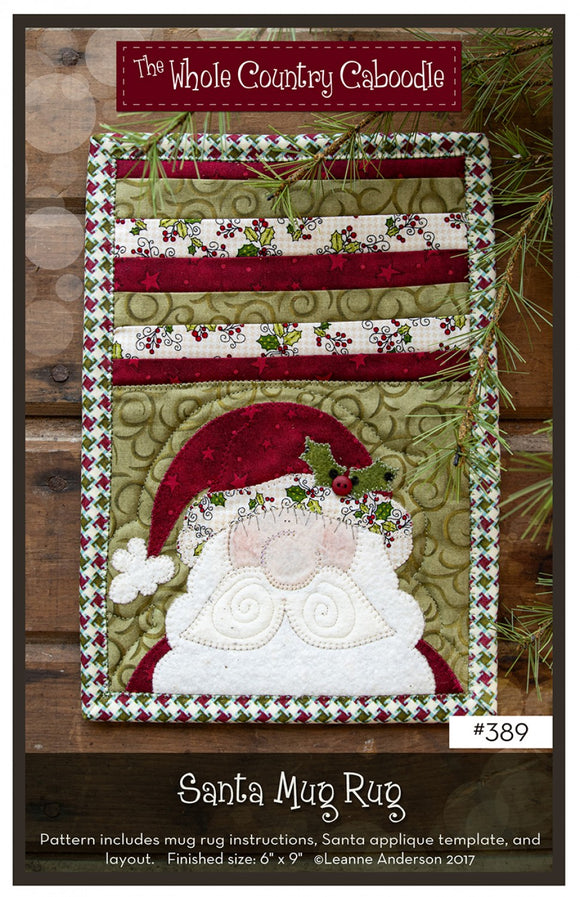 Santa Mug Rug Pattern by Whole Country Caboodle