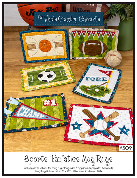 Sports Fanatics Mug Rugs Quilt Pattern by Whole Country Caboodle