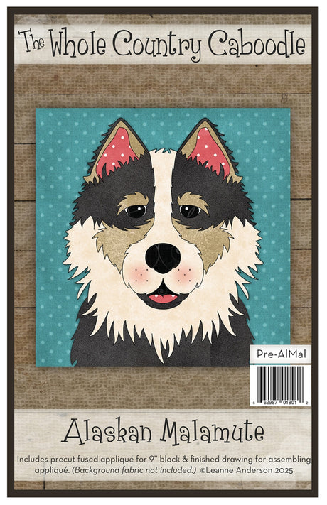 Alaskan Malamute Precut Fused Applique Pack by Whole Country Caboodle