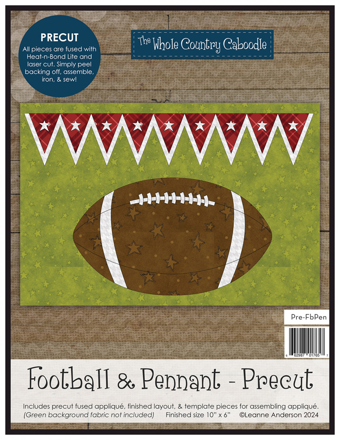 Football & Pennant Precut Fused Applique Pack by Whole Country Caboodle