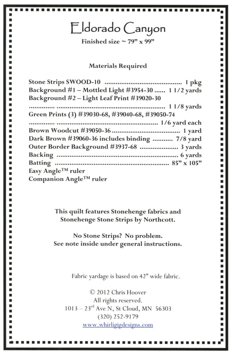 Eldorado Canyon Downloadable Pattern