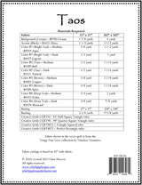 Back of the Taos Quit Pattern by Whirligig Designs
