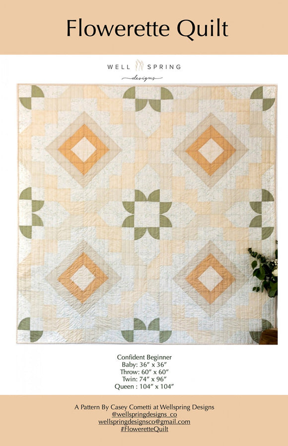 Flowerette Quilt Pattern by Wellspring Designs