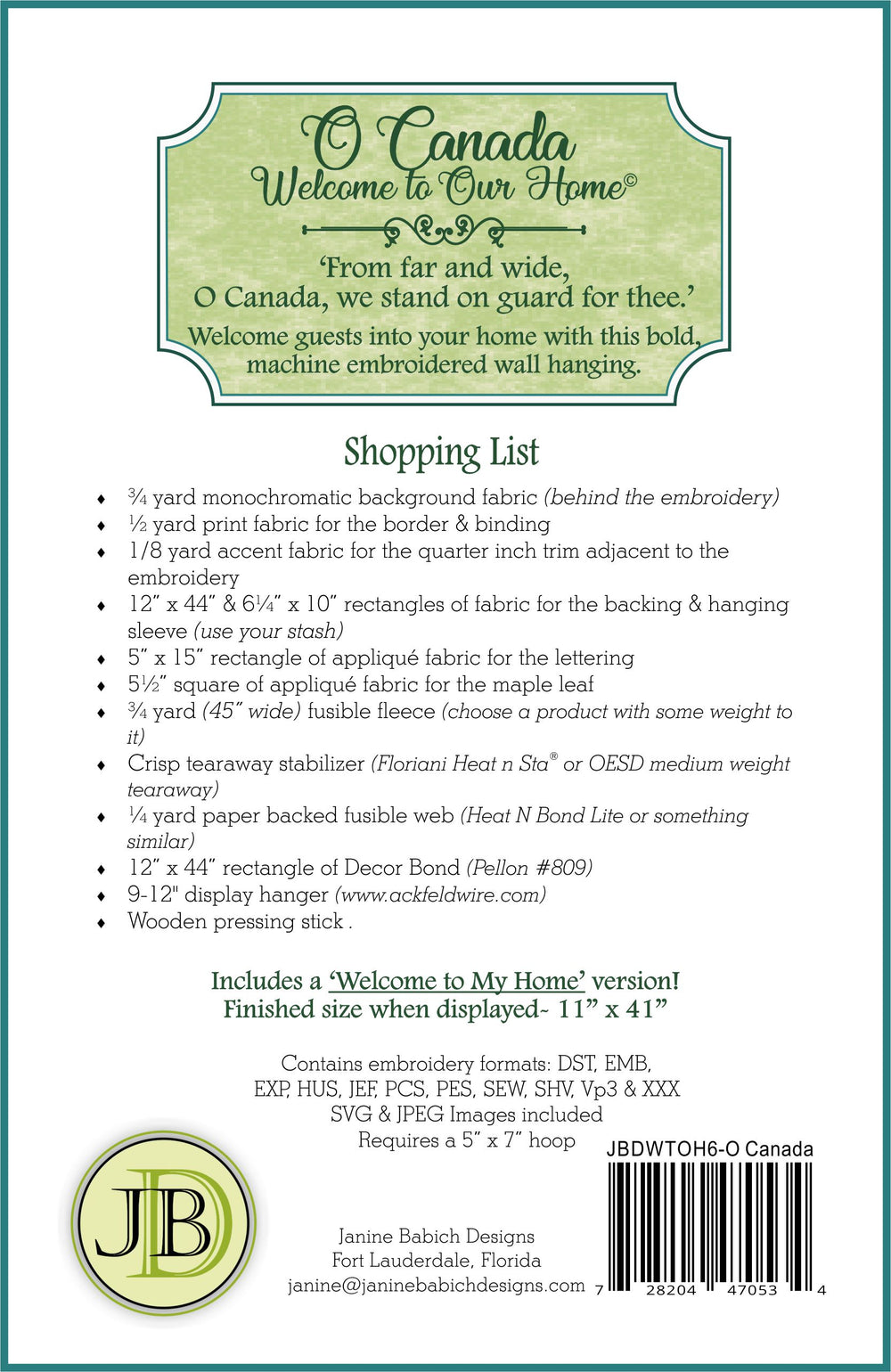 O Canada Downloadable Pattern – Quilting Books Patterns and Notions