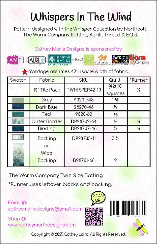 Back of the Whispers in the Wind Downloadable Pattern by Cathey Marie Designs