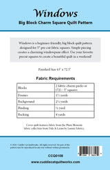 Back of the Windows Downloadable Pattern by Cuddle Cat Quiltworks