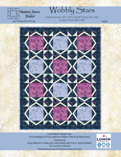 Wobbly Stars Downloadable Pattern by Memory Bard Studio