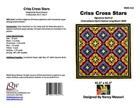 Back of the Criss Cross Stars Downloadable Pattern by Nancy Messuri Designs