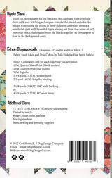 Back of the Mystic Stars Quilt Pattern by 3 Dog Design Co Quilt Patterns