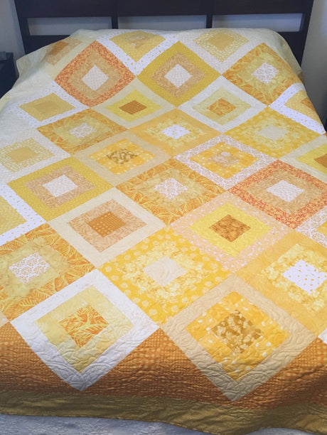 Yellow Suns Quilt Pattern by True Blue Quilts