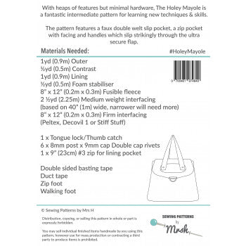 Back of the Holey Mayole Bag Sewing Pattern by Sewing Patterns by Mrs H