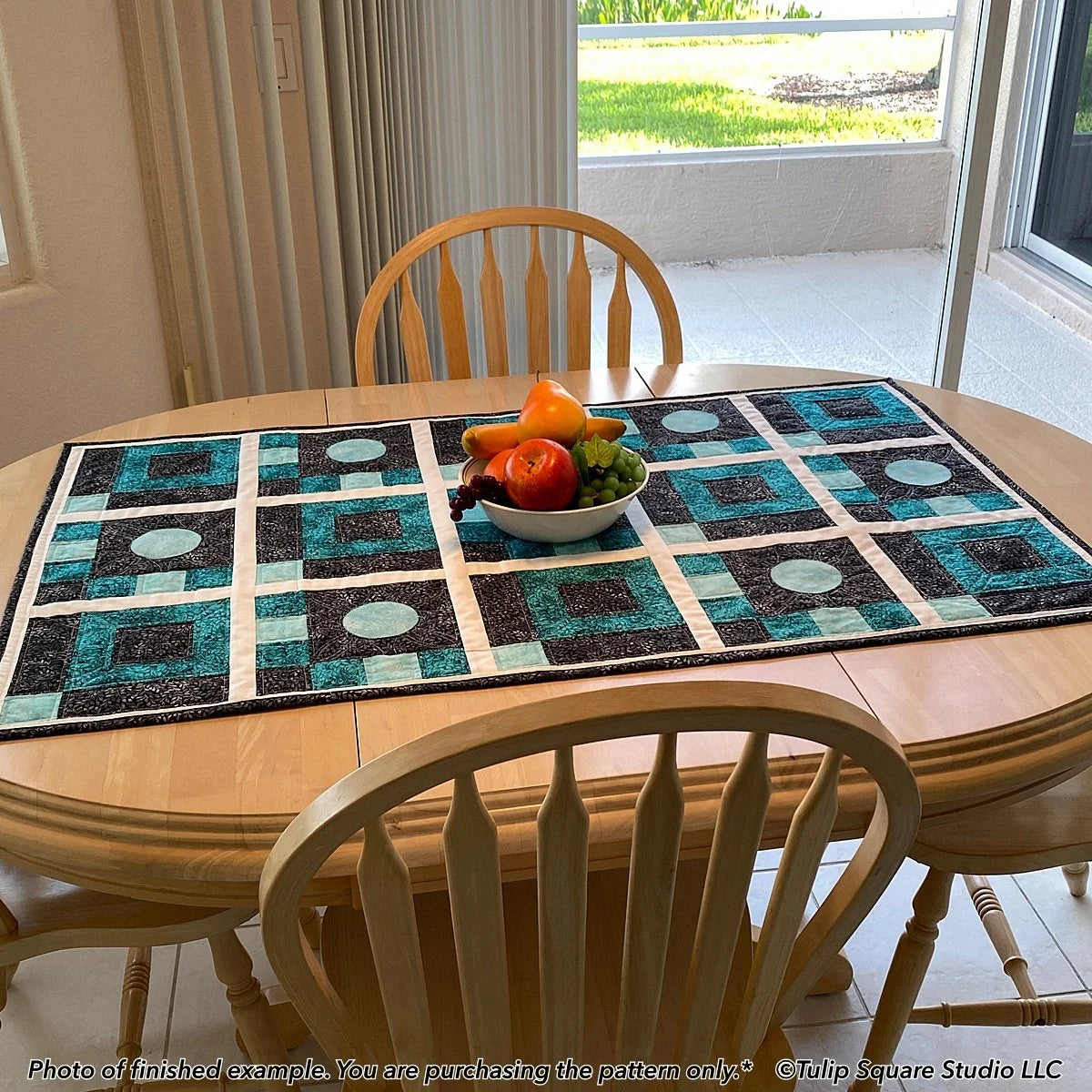 Shadowy Shapes Table Topper Downloadable Pattern by Tulip Square Patterns