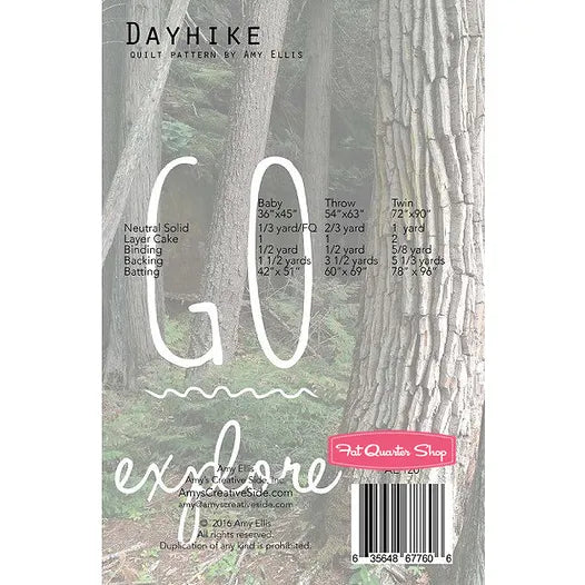 Back of the Dayhike Quilt Pattern by Amys Creative Side