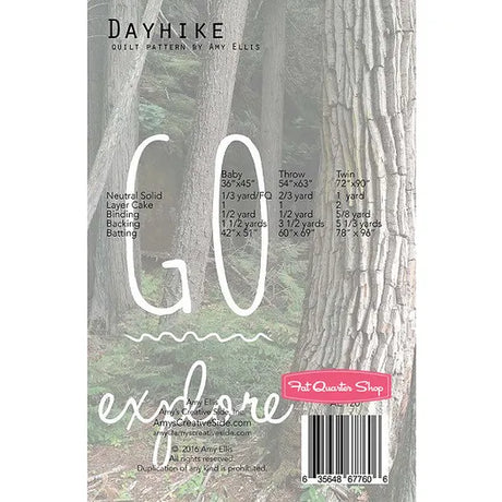 Back of the Dayhike Quilt Pattern by Amys Creative Side