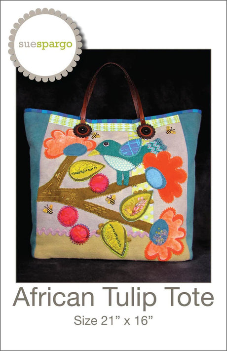 African Tulip Tote Pattern by Sue Spargo Folk-Art Quilts