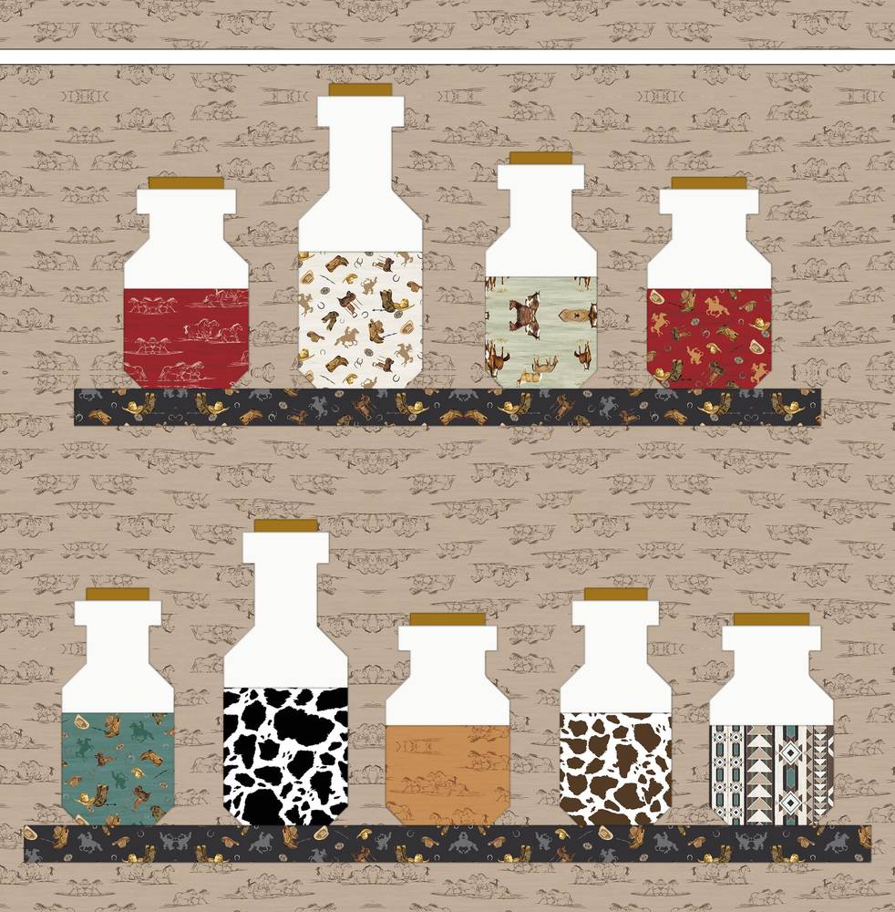 Apothecary Quilt Pattern shown in The Homestead fabrics
