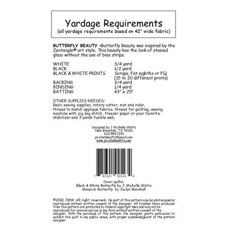 Back of the Butterfly Beauty Pattern by J Michelle Watts Designs