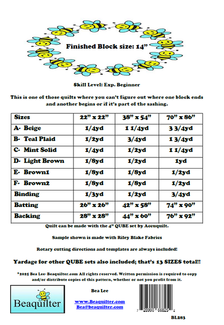 Back of the Bear Hugs Downloadable Pattern by Beaquilter