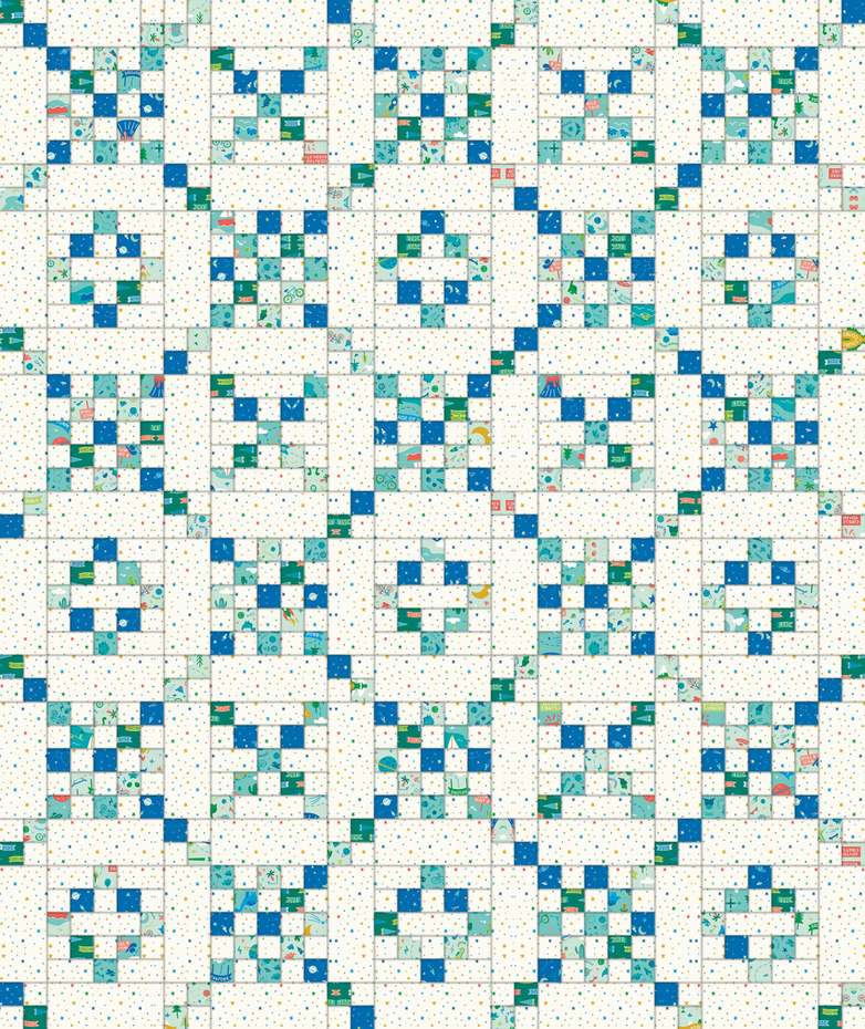 Candy Shoppe Quilt Downloadable Pattern shown in Brave Your Way fabrics