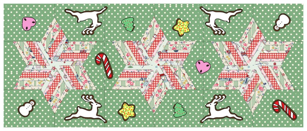 Candy Stripes Apron & Table Runner Downloadable Pattern shown in Cath Kidston® Signature Collection fabrics
