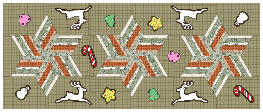 Candy Stripes Apron & Table Runner Downloadable Pattern shown in Worth Repeating fabrics