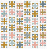 Cartography Quilt Pattern in Petals & Hazel fabrics