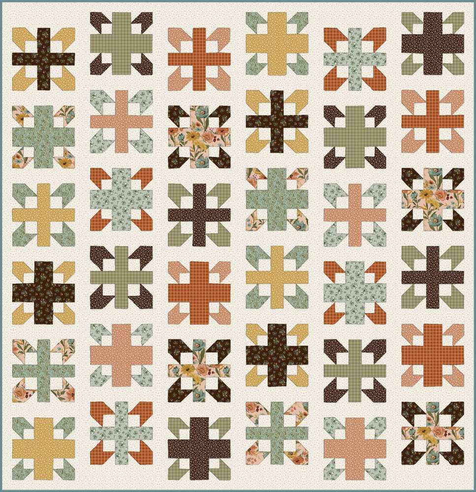 Cartography Quilt Pattern shown in Worth Repeating fabrics