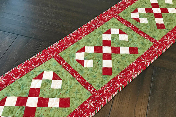 Candy Cane Lane Table Runner Pattern by Cuddle Cat Quiltworks