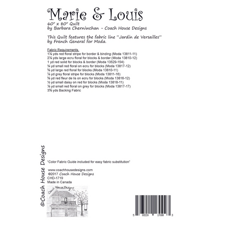 Marie & Louis Quilt Pattern - Coach House Designs - 60" x 80"
