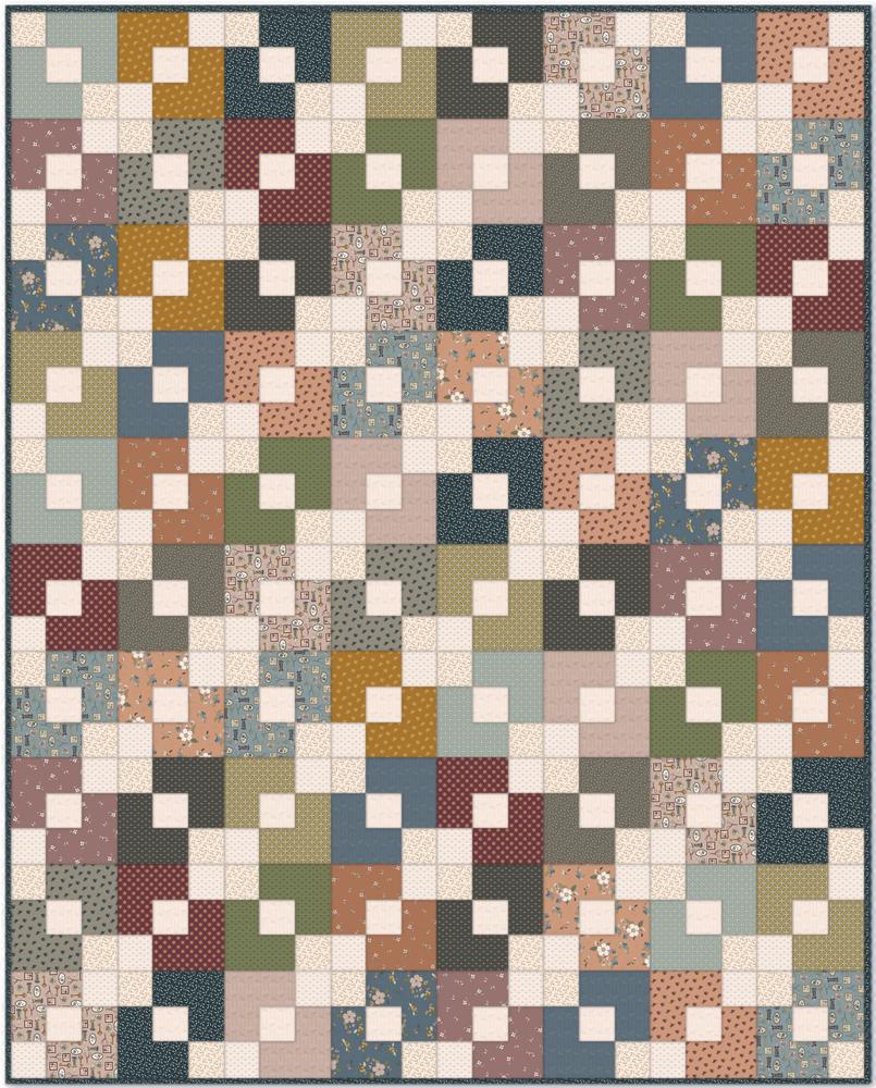 Cheerful FREE Downloadable Pattern shown in Charmed & Treasured fabrics