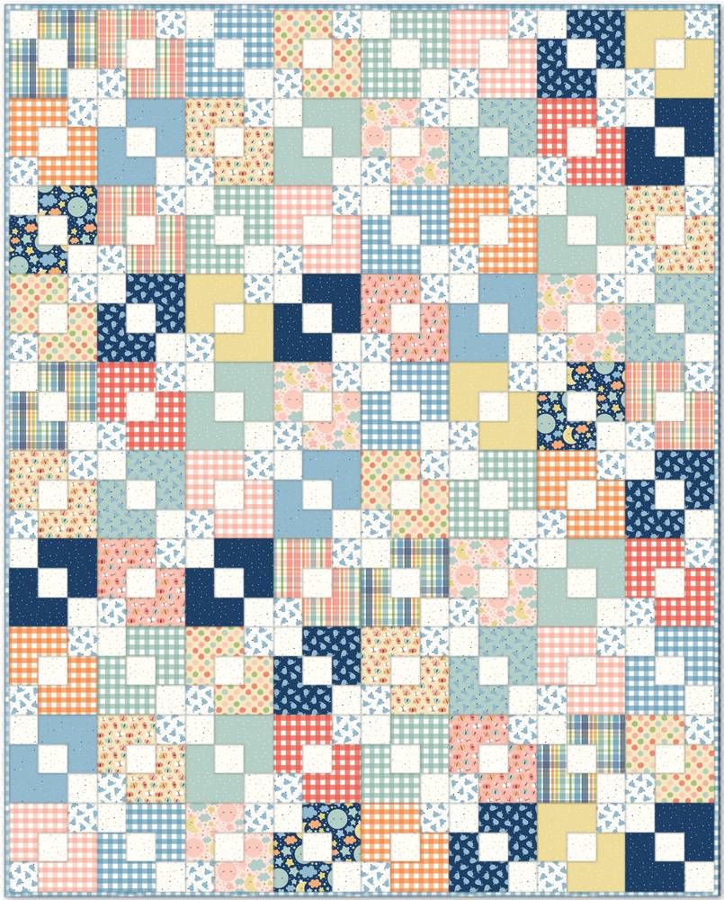 Cheerful FREE Downloadable Pattern shown in Love You to the Moon fabrics
