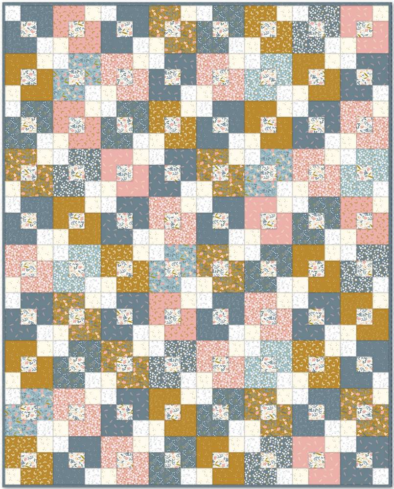 Cheerful FREE Downloadable Pattern shown in Petals & Hazel fabrics