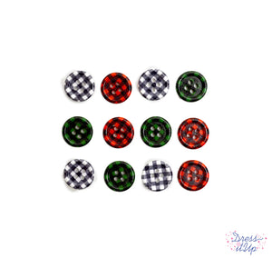 Christmas Plaid Buttons by Dress It Up