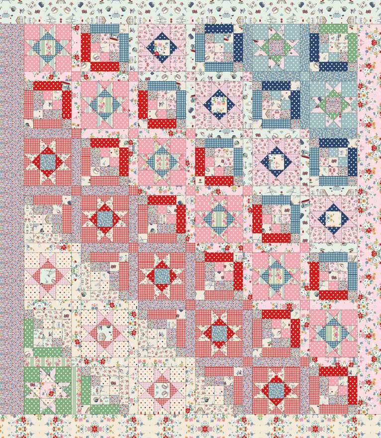 Chroma Flight Quilt Pattern shown in Cath Kidston® Signature Collection fabrics