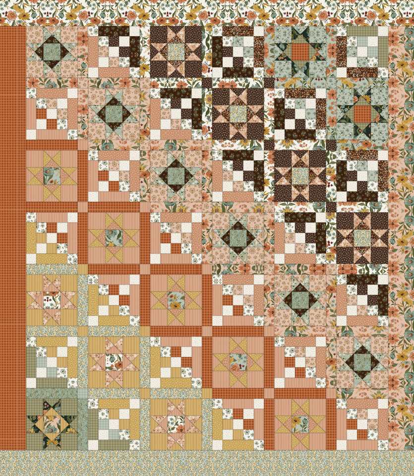 Chroma Flight Quilt Pattern shown in Worth Repeating fabrics