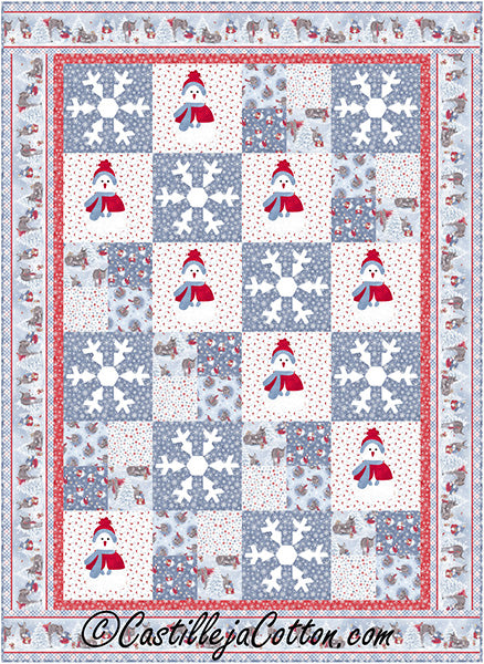 Snow Folks and Donkeys Quilt Pattern by Castilleja Cotton