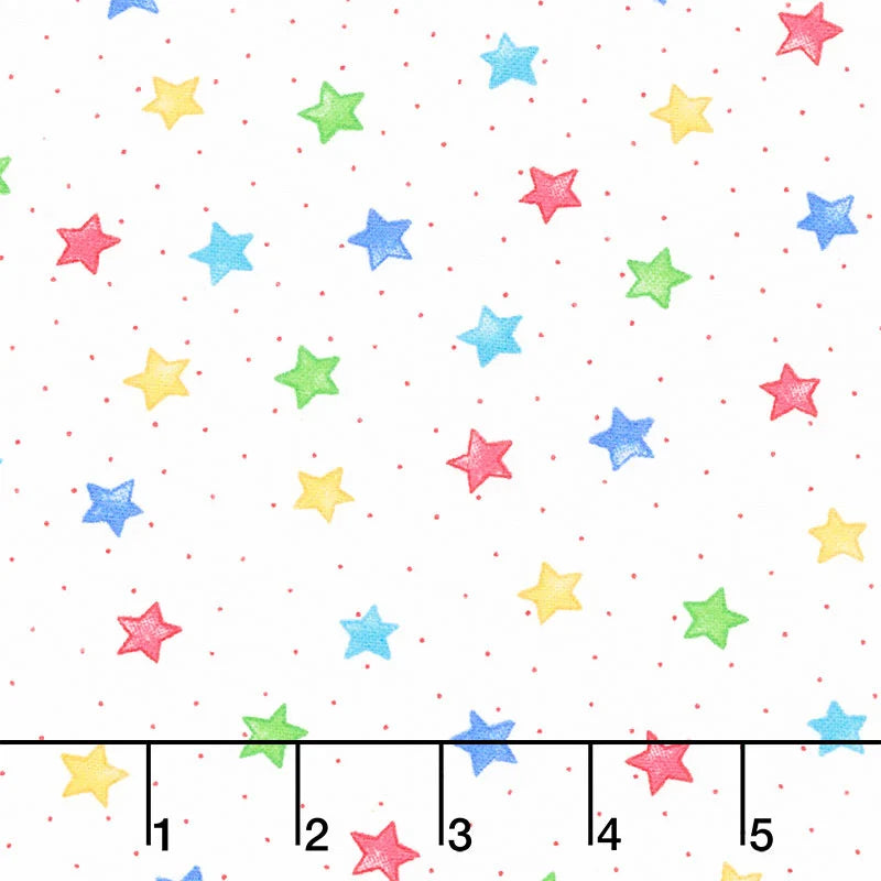 Comfy Flannel Stars Multi Quilt Fabric