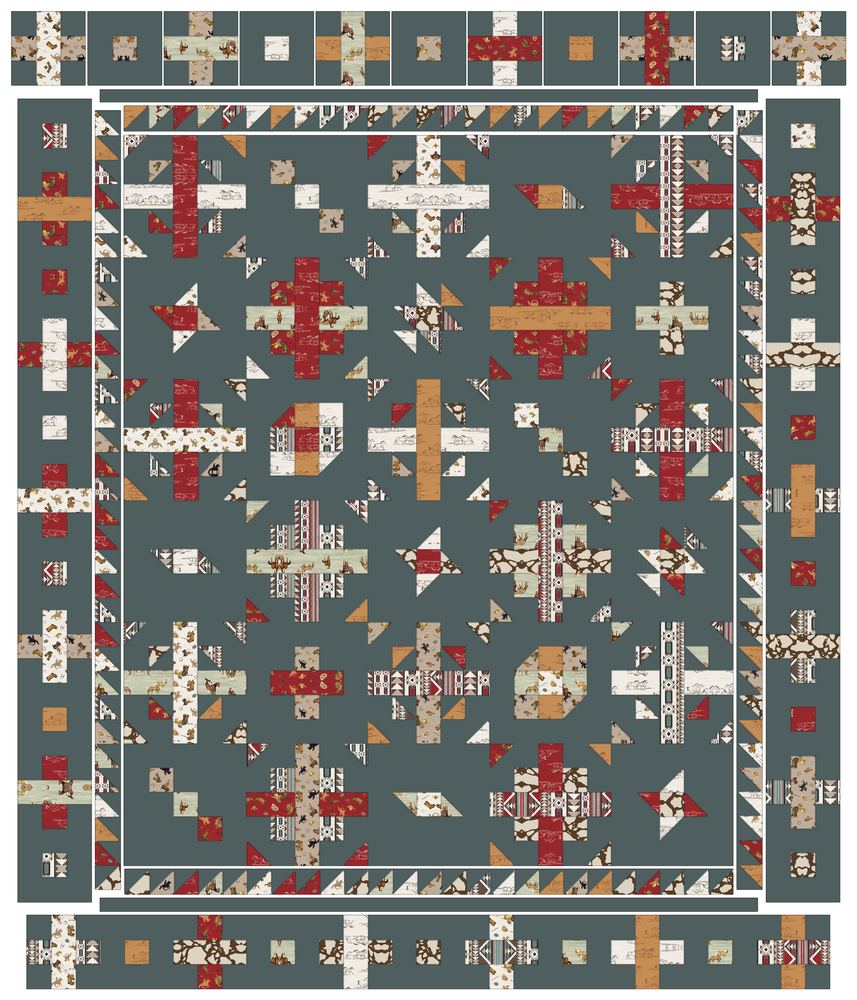 Confetti Weave Quilt Downloadable Pattern shown in The Homestead fabrics