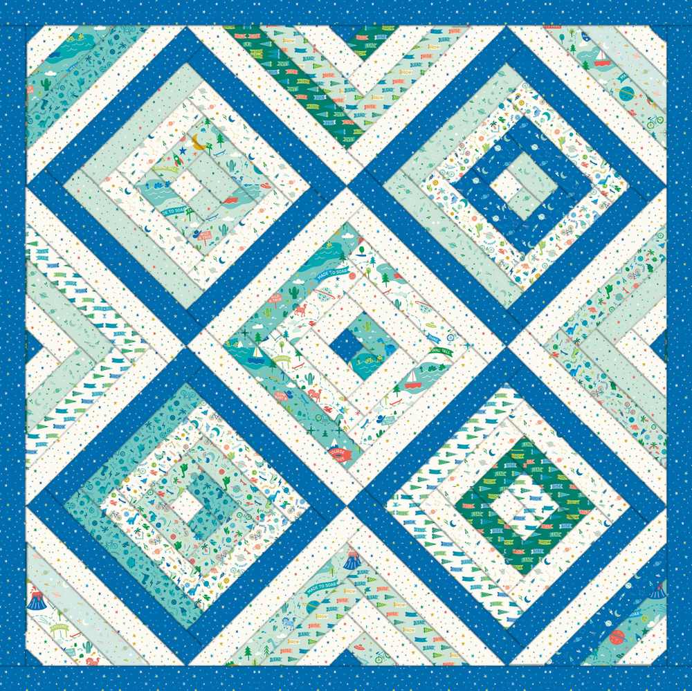 Conservatory Quilt Pattern shown in Brave Your Way fabrics