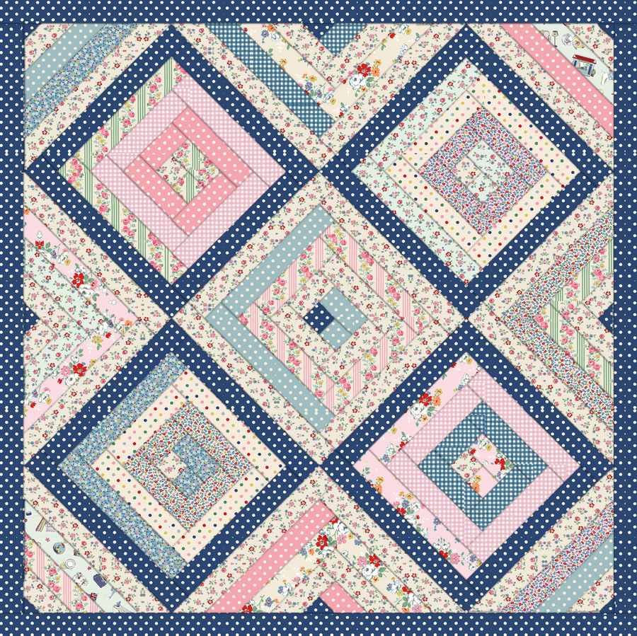 Conservatory Quilt Pattern shown in Cath Kidston® Signature Collection fabrics